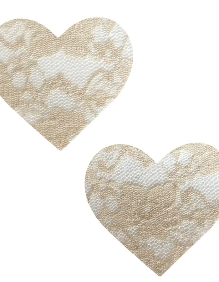 Nude Toffee Lace I Heart U Pasties
