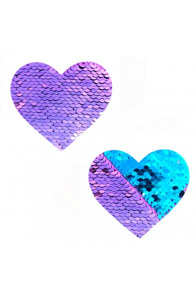 Sequin Jasmine Magic Flip Sequin Purple to Blue I Heart U Nipztix Pasties