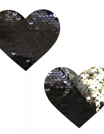 Sequin Medusa Magic Flip Black to Silver I Heart  U Nipztix Pasties