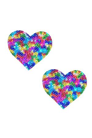 Unipoo Sparkle Sequin Multicolor I Heart U  Nipztix Pasties