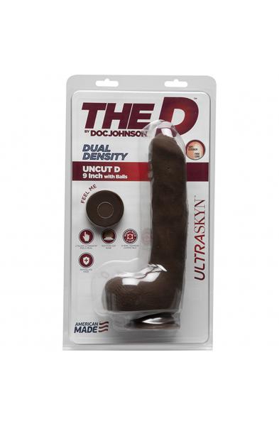 The D - Uncut D - 9 Inch With Balls - Ultraskyn - Chocolate