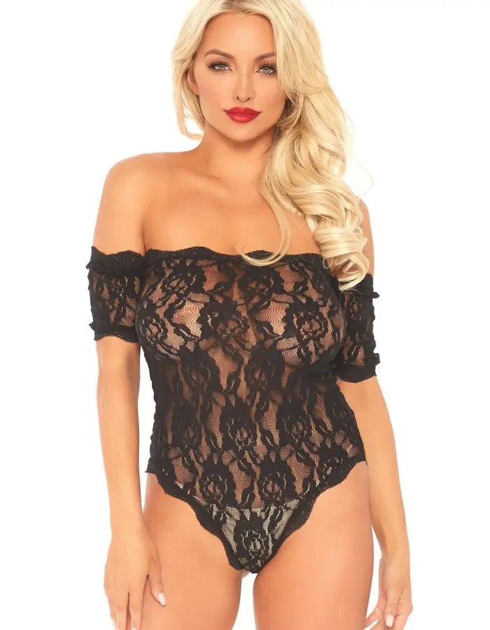 Strapless Lace Teddy - Black - Small/medium