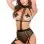 Caprice Playsuit With Garters - One Size - Black
