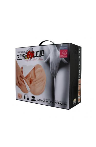 Crazy Bull the Realistic Skin-Like Texture Vagina and Anal Masturbator Vibration and Double Entrance