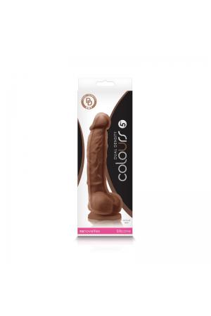 Colours - Dual Density - 5 Inch Dildo - Brown