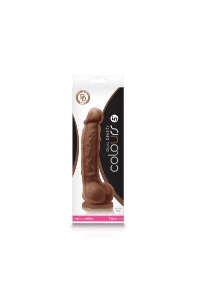 Colours - Dual Density - 5 Inch Dildo - Brown