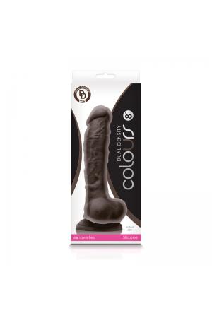 Colours - Dual Density - 8 Inch Dildo - Dark Brown