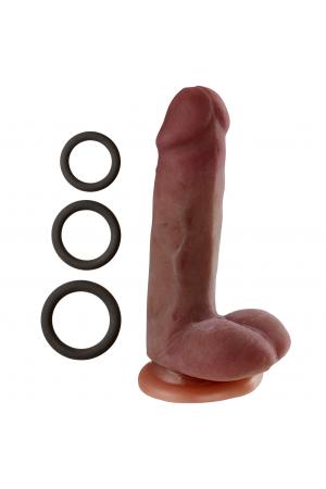 Cloud 9 Novelties Dual Density Real Touch 6 Inch With Balls - Brown