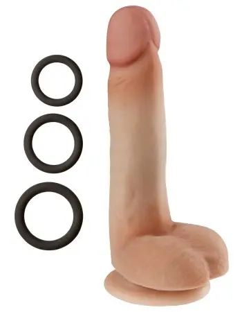 Cloud 9 Novelties Dual Density Real Touch 7 Inch With Balls - Tan