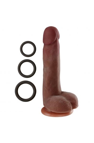 Cloud 9 Novelties Dual Density Real Touch 7 Inch With Balls - Brown