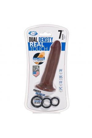 Cloud 9 Novelties Dual Density Real Touch 7 Inch With No Balls - Brown