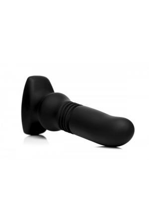 Thunder Plugs Silicone Vibrating and Thrusting Plug - Black