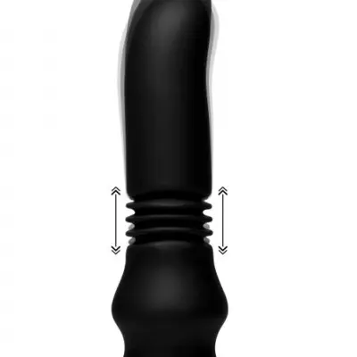 Thunder Plugs Silicone Vibrating and Thrusting Plug - Black