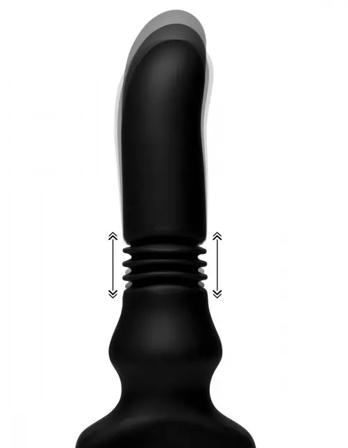 Thunder Plugs Silicone Vibrating and Thrusting Plug - Black