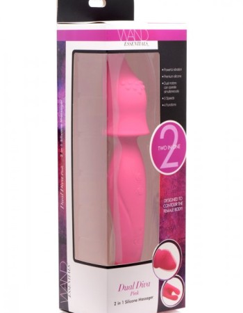 Dual Diva 2 in 1 Silicone Massager- Pink