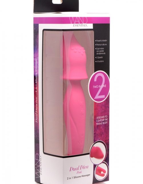 Dual Diva 2 in 1 Silicone Massager- Pink
