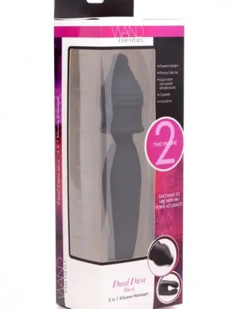 Dual Diva 2 in 1 Silicone Massager- Black