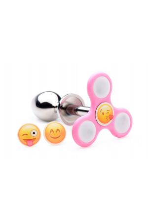 Frisky Happy Ass Spinner Fidget Spinner Anal Plug With 3 Magnetic Icons