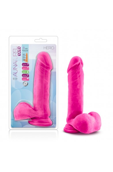 Au Natural - Bold - Hero - 8 Inch Dildo - Pink