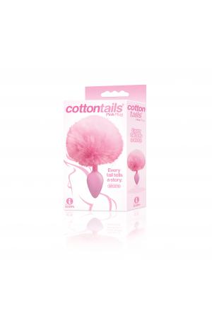 The 9's Cottontails Silicone Bunny Tail Butt Plug  - Pink