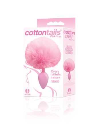 The 9's Cottontails Silicone Bunny Tail Butt Plug - Pink