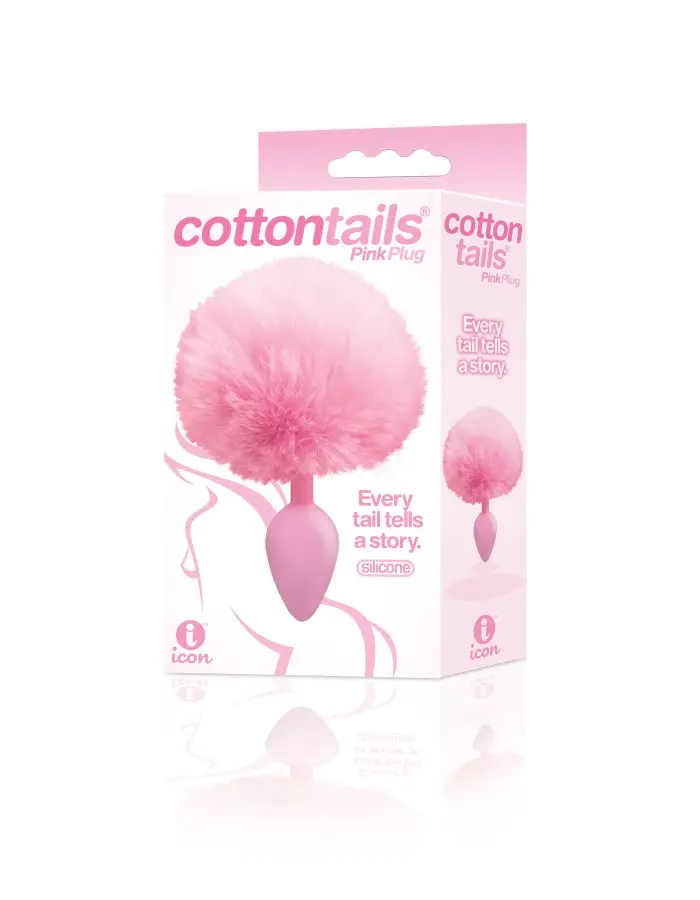 The 9's Cottontails Silicone Bunny Tail Butt Plug - Pink