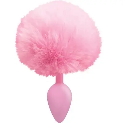 The 9's Cottontails Silicone Bunny Tail Butt Plug - Pink