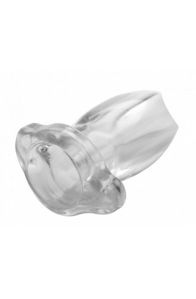 Peephole Clear Hollow Anal Plug - Large