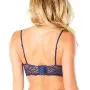 Lace Push Up Balconette Bra With Crossing Halter Straps - Estate Blue - Large