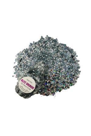 Trixie Pixie Gunmetal Cosmetic Glitz Grenade Keychain in Aloe Gel