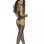 Fishnet Suspender Bodystocking With Criss Cross  Detail - One Size - Black
