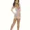 Crochet Mini Dress and Gloves - One Size - White