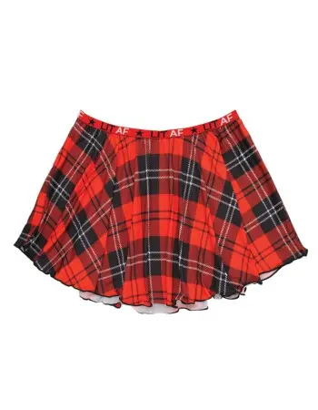 Lit Af Plaid Skirt - Red Plaid - S/m