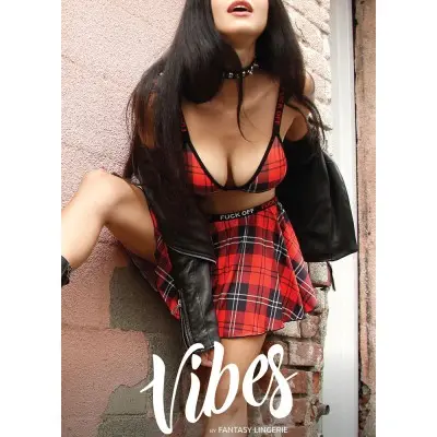 F*Ck Off Plaid Skirt - Red Plaid - M/l