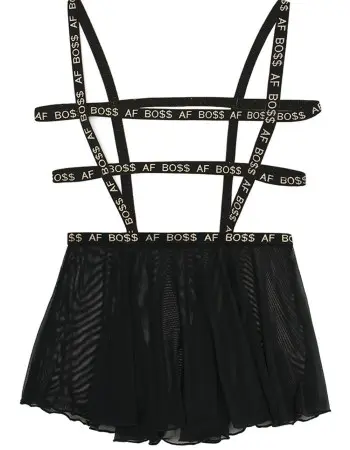 Boss Af Suspender Skater Skirt - Black - S/m