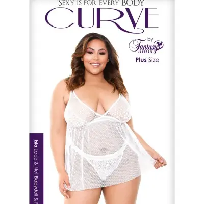 Isla Babydoll and Panty Set - White - 3x4x