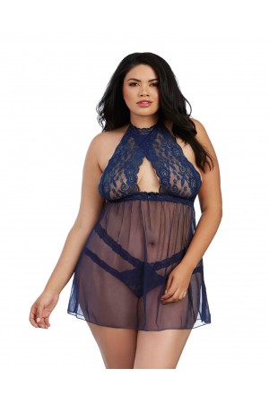 Babydoll, Panty - Queen - Midnight