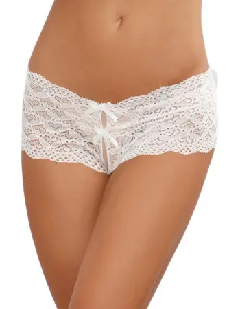 Open Back Panty - White - Medium
