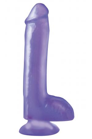 Basix Rubber Works 8 Inch Dong With Suction Cup -  Purple