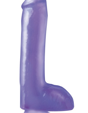 Basix Rubber Works 8 Inch Dong With Suction Cup -  Purple