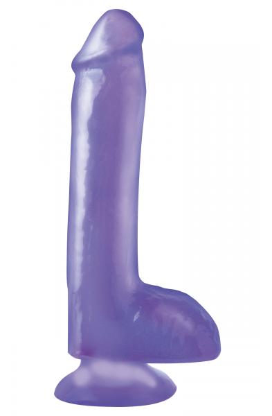 Basix Rubber Works 8 Inch Dong With Suction Cup -  Purple