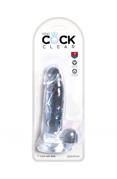 King Cock Clear 7 Inch Cock With Balls