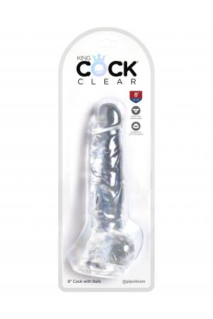 King Cock Clear 8 Inch Cock With Balls