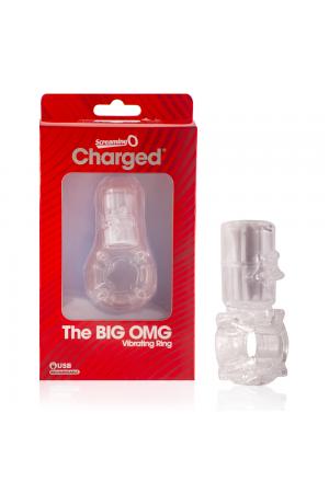 Big Omg Vibrating Ring - Clear - 6 Count Box