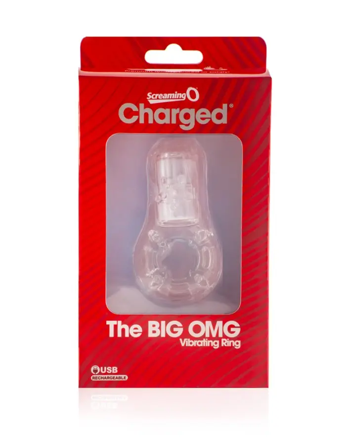 Big Omg Vibrating Ring - Clear - 6 Count Box