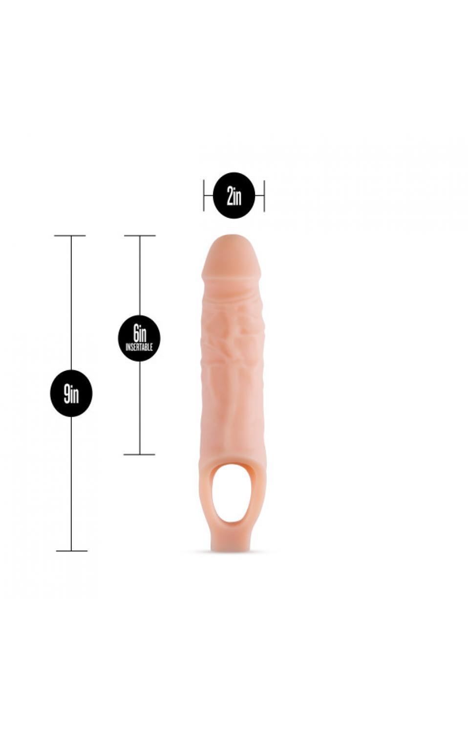 Performance Plus - 9 Inch Silicone Cock Sheath Penis Extender - Vanilla -  BL-22583