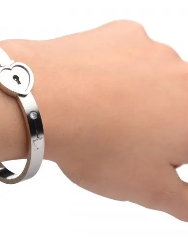 Cuffed Locking Bracelet and Key Necklace