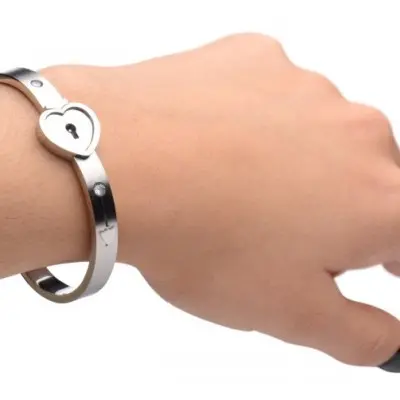 Cuffed Locking Bracelet and Key Necklace