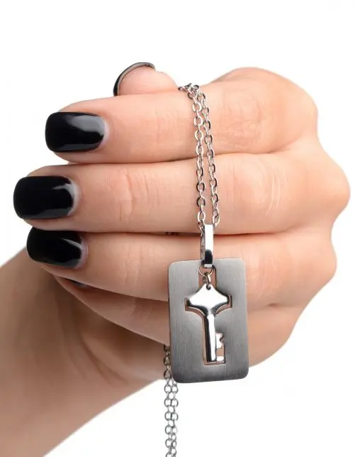 Cuffed Locking Bracelet and Key Necklace