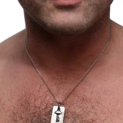 Cuffed Locking Bracelet and Key Necklace